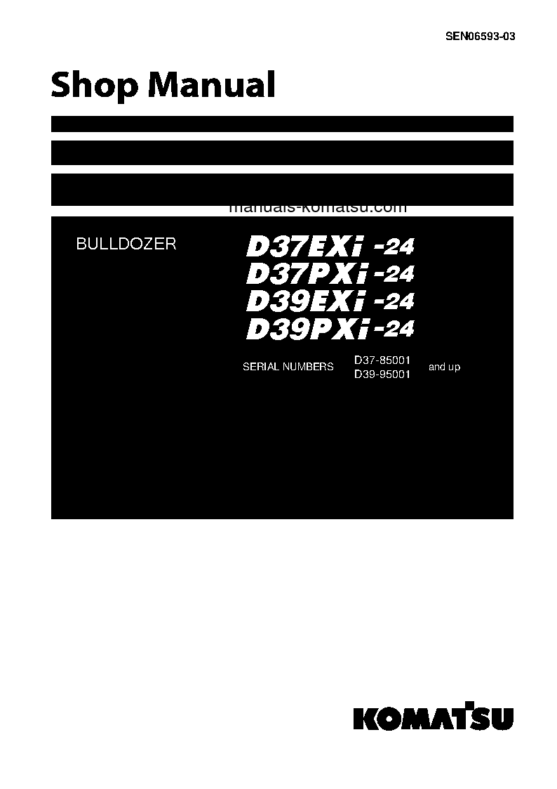 D39EXI-24(JPN) S/N 95001-UP Shop (repair) manual (English)