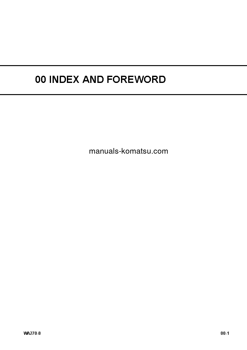 Protected: WA270-8(JPN) S/N 83001-UP Shop (repair) manual (English)