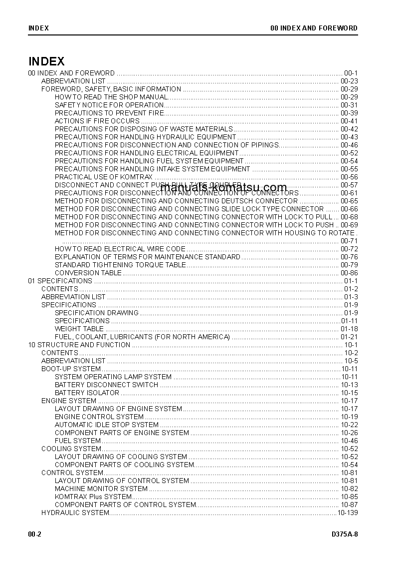 Protected: D375A-8(JPN) S/N 80001-UP Shop (repair) manual (English)