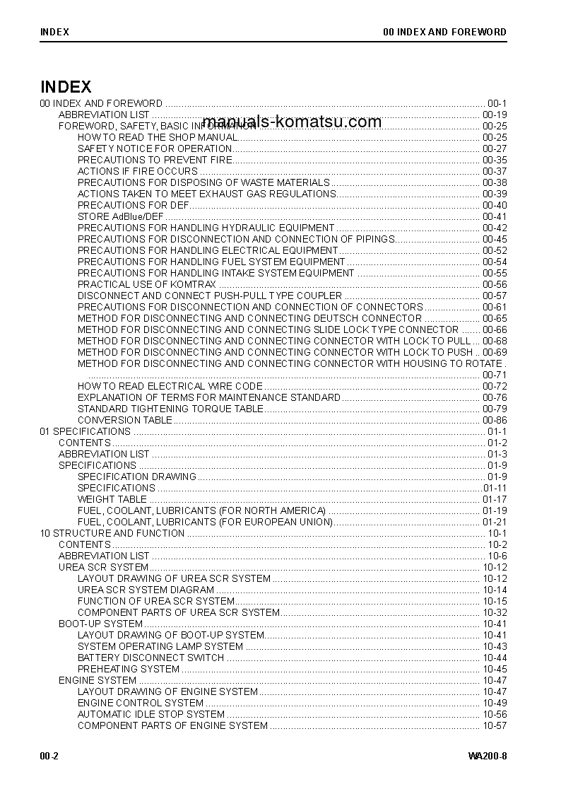 Protected: WA200-8(JPN) S/N 85001-UP Shop (repair) manual (English)