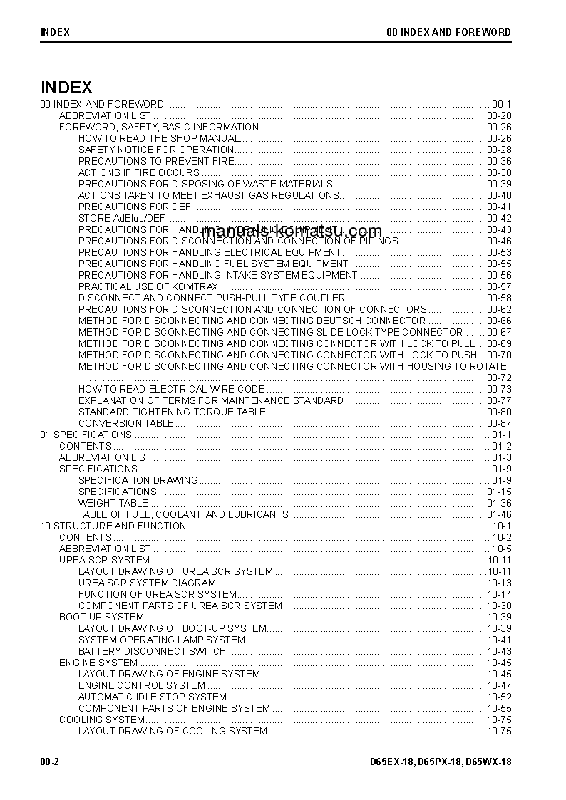 Protected: D65EX-18(JPN) S/N 90997-91309 Shop (repair) manual (English)