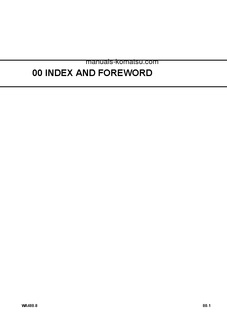 Protected: WA480-8(JPN) S/N 100001-UP Shop (repair) manual (English)