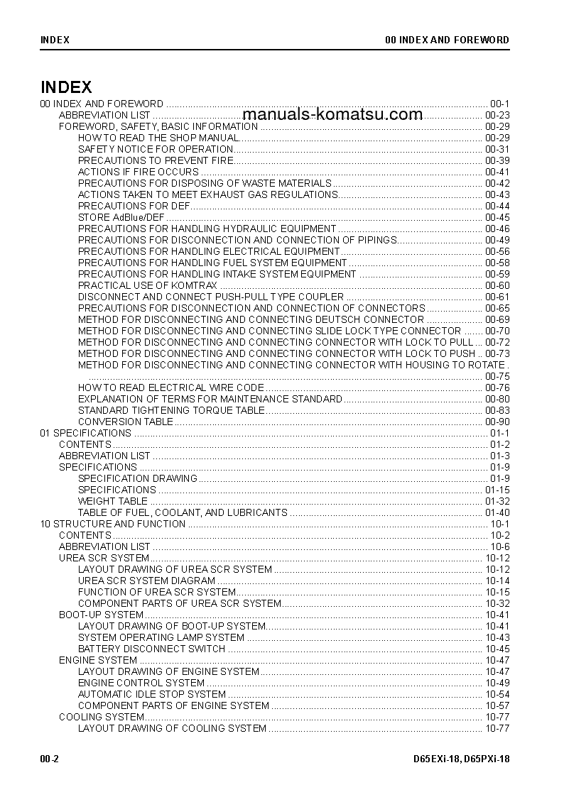 Protected: D65PXI-18(JPN) S/N 91310-UP Shop (repair) manual (English)