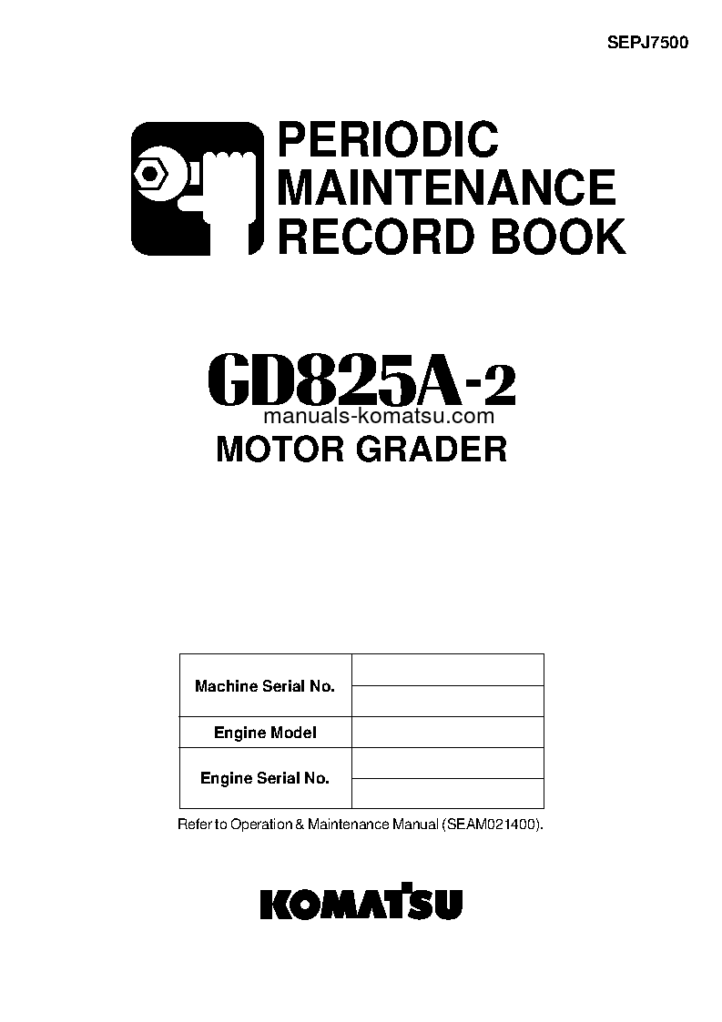 GD825A-2(JPN) S/N 11001-UP Operation manual (English)