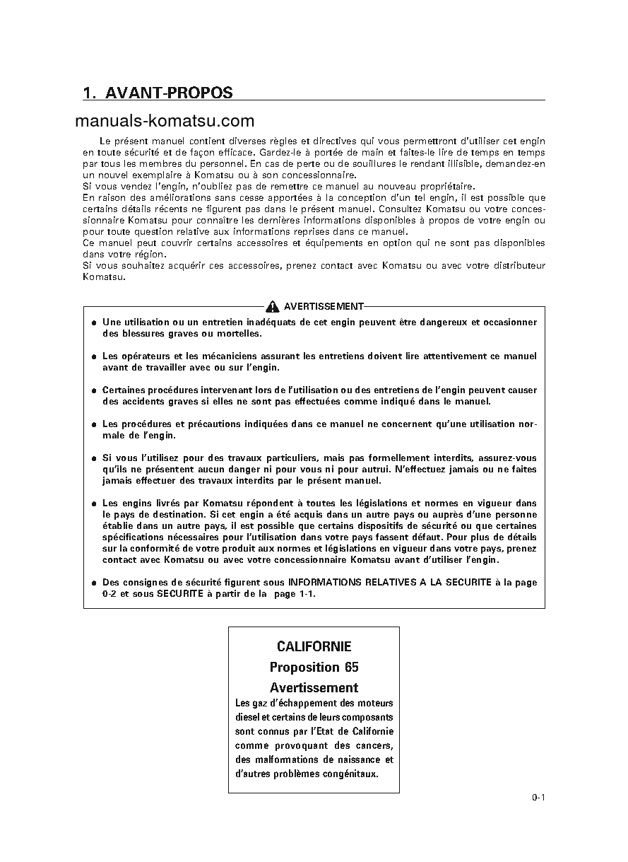 Protected: WA320-3(JPN) S/N 54001-UP Operation manual (French)