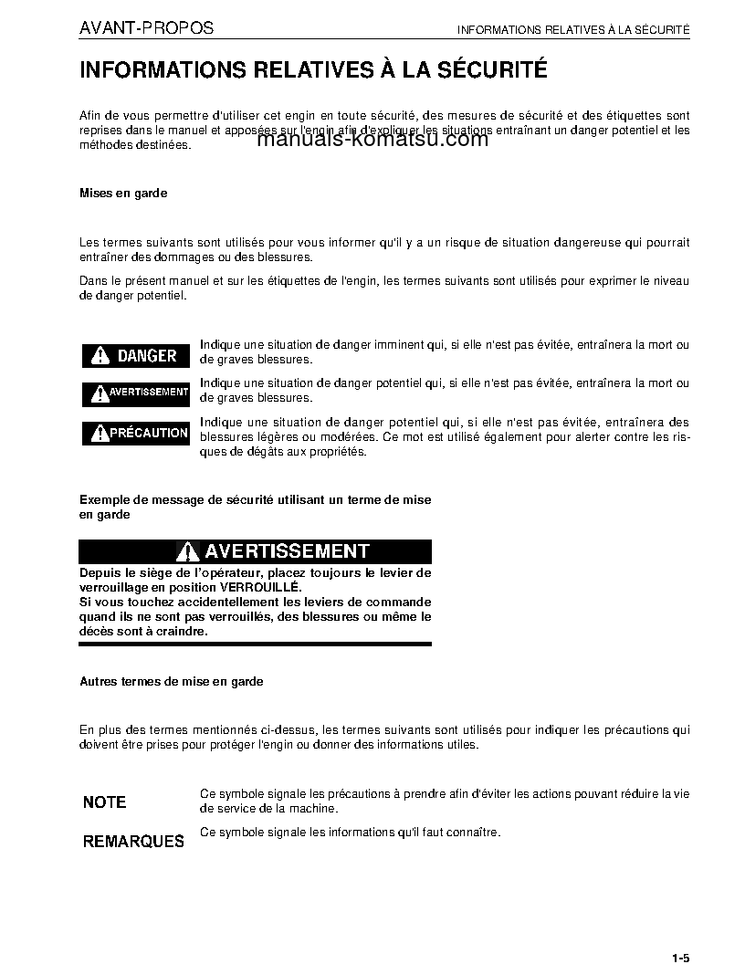 Protected: PC40MRX-1(JPN) S/N 5501-UP Operation manual (French)