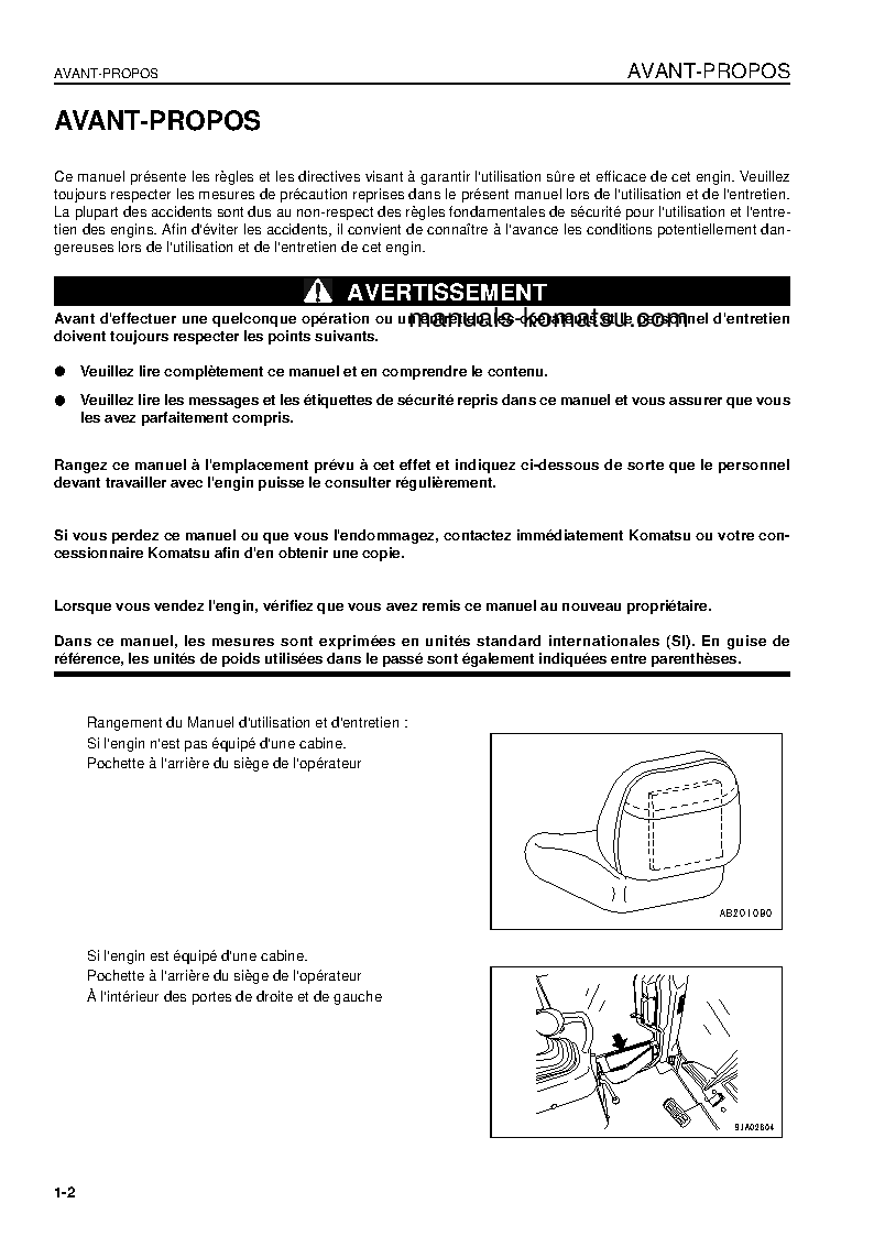 Protected: D37PX-21(JPN) S/N 5091-UP Operation manual (French)