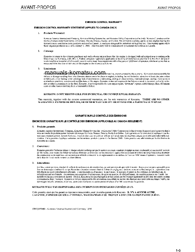 Protected: PC800-7(JPN) S/N 40001-UP Operation manual (French)