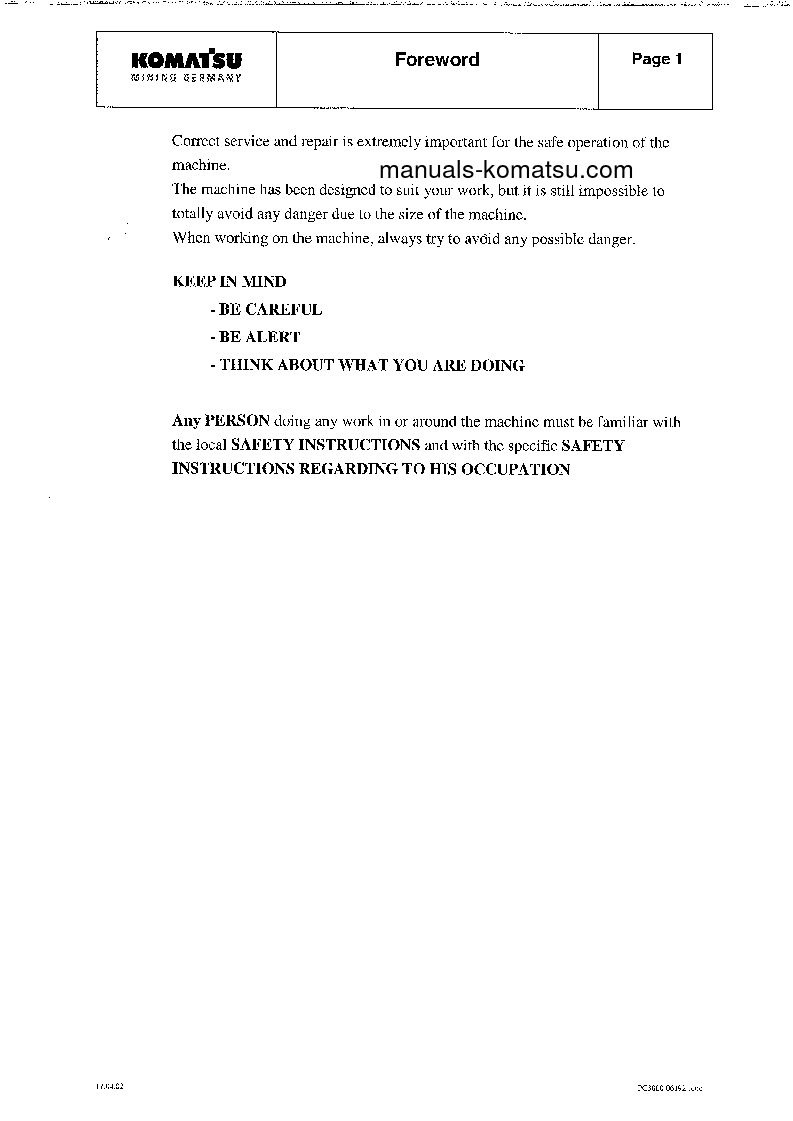 Protected: PC3000-1(DEU) S/N 06192-06192 Shop (repair) manual (English)