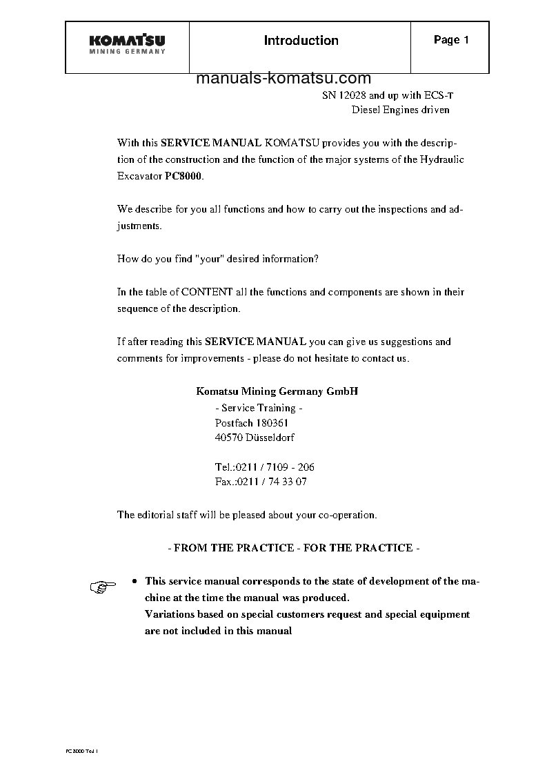 PC8000-1(DEU)-DIESEL S/N 12028-12028 Shop (repair) manual (English)