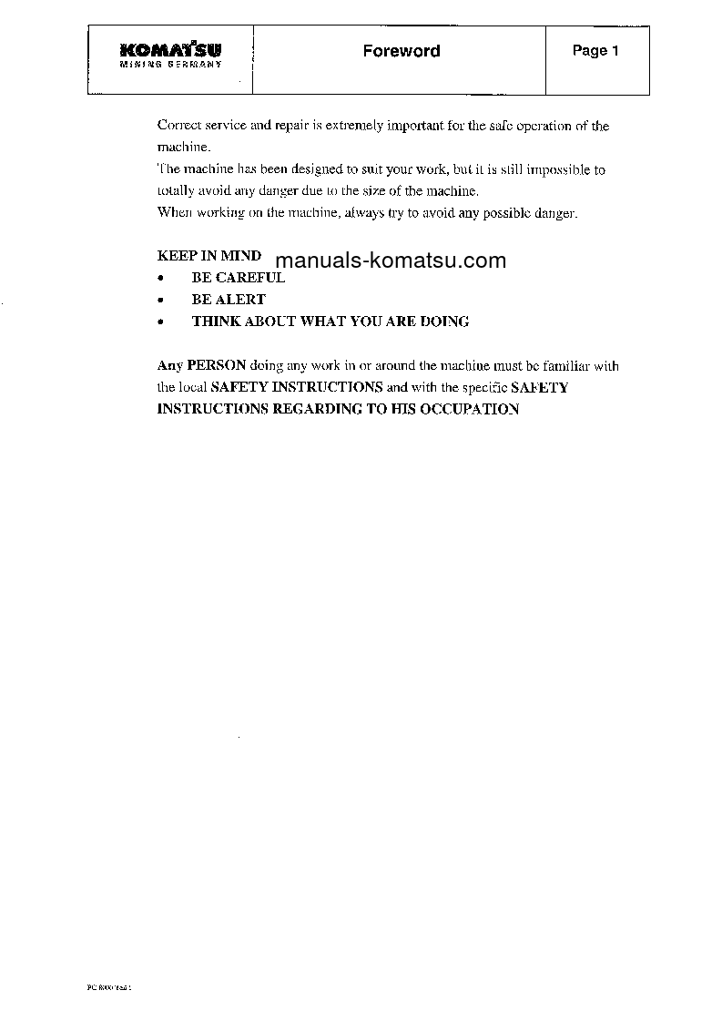 Protected: PC8000-1(DEU)-DIESEL S/N 12028-12028 Shop (repair) manual (English)