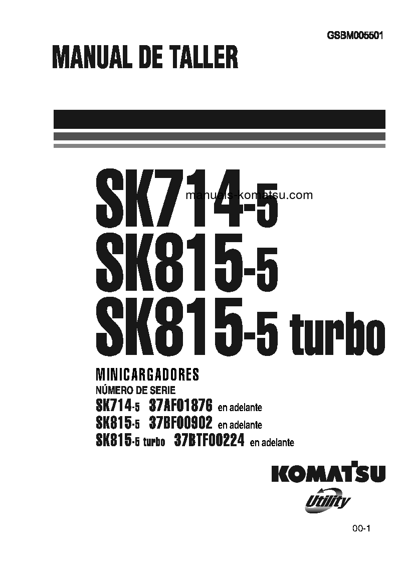 SK815-5(ITA)-TURBO S/N 37BTF00224-UP Shop (repair) manual (Spanish)