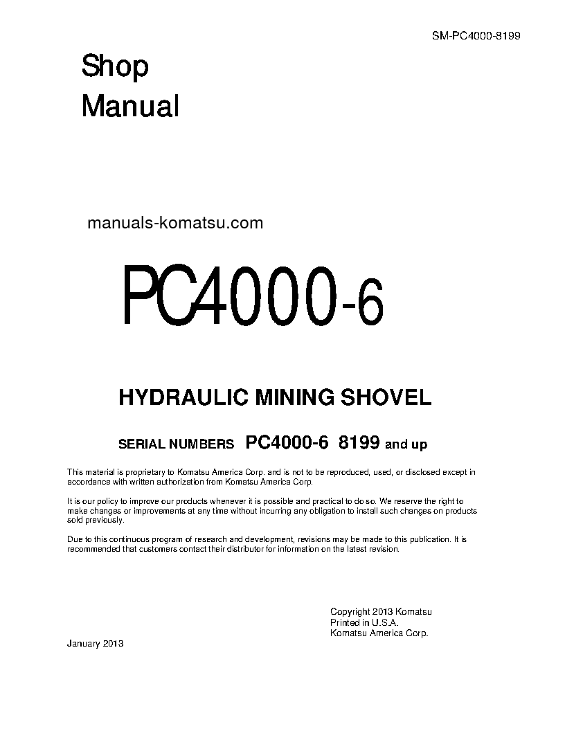 PC4000-6(DEU) S/N 08224-08224 Shop (repair) manual (English)
