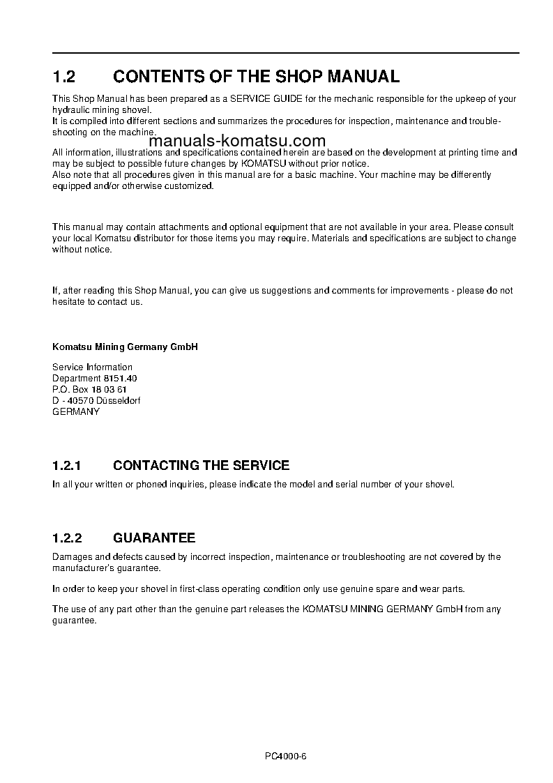 Protected: PC4000-6(DEU) S/N 08224-08224 Shop (repair) manual (English)
