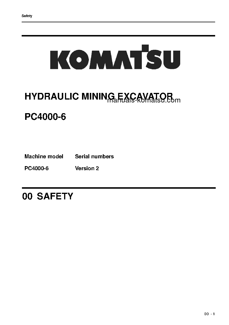 Protected: PC4000-6(DEU) S/N 08224-08224 Shop (repair) manual (English)