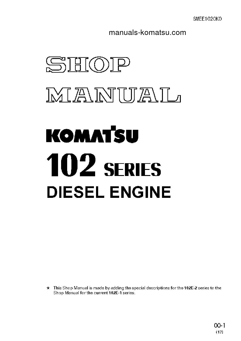 Protected: 6D102 SERIES(CHN) Shop (repair) manual (English)