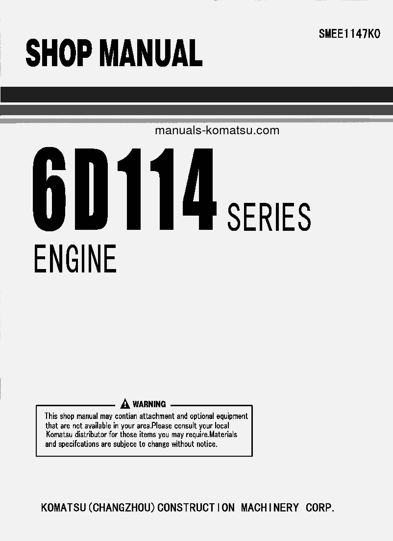 6D114 SERIES(CHN)-FOR PC360-7 Shop (repair) manual (English)