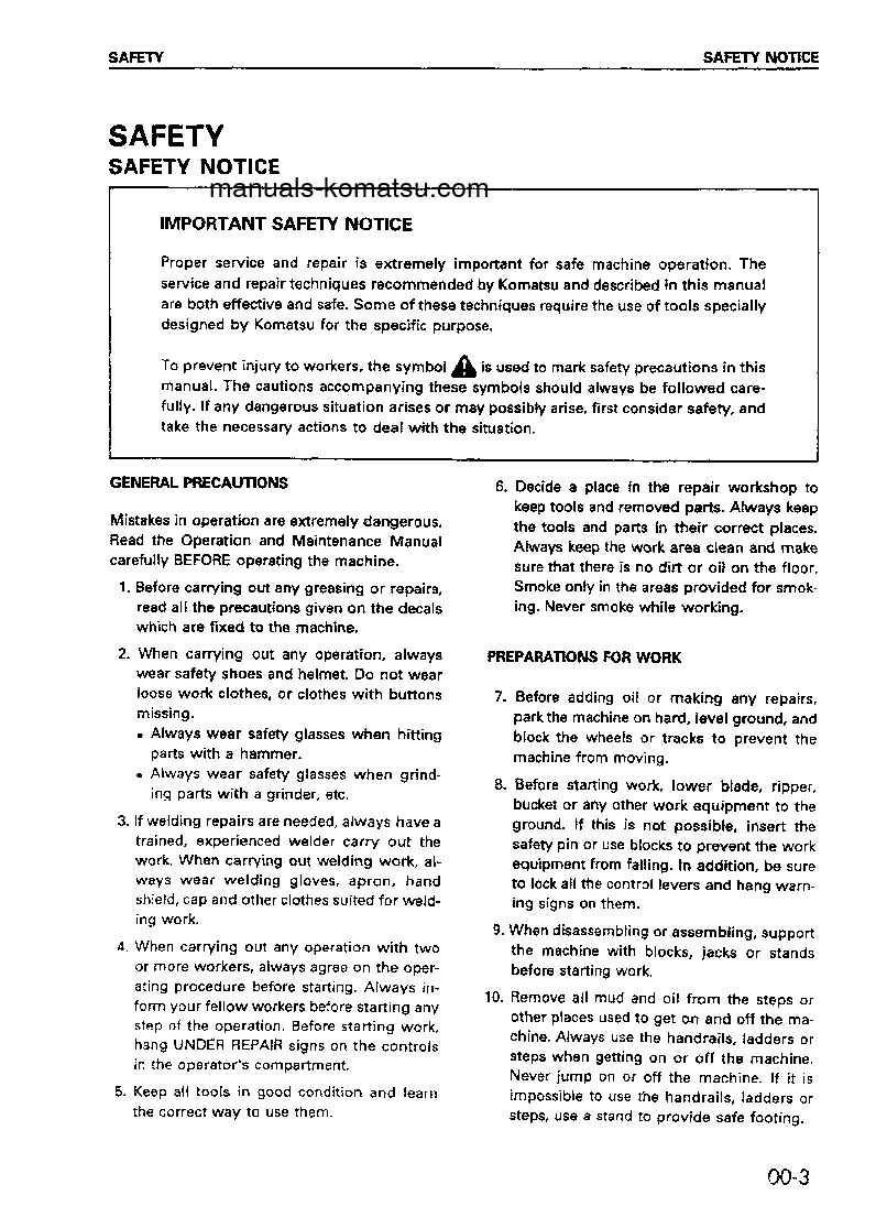 Protected: WA470-3(CHN) S/N 25001-UP Shop (repair) manual (English)