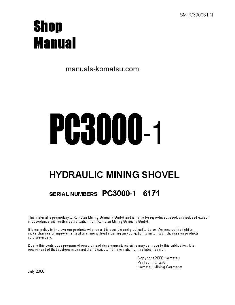 PC3000-1(DEU) S/N 06171 Shop (repair) manual (English)
