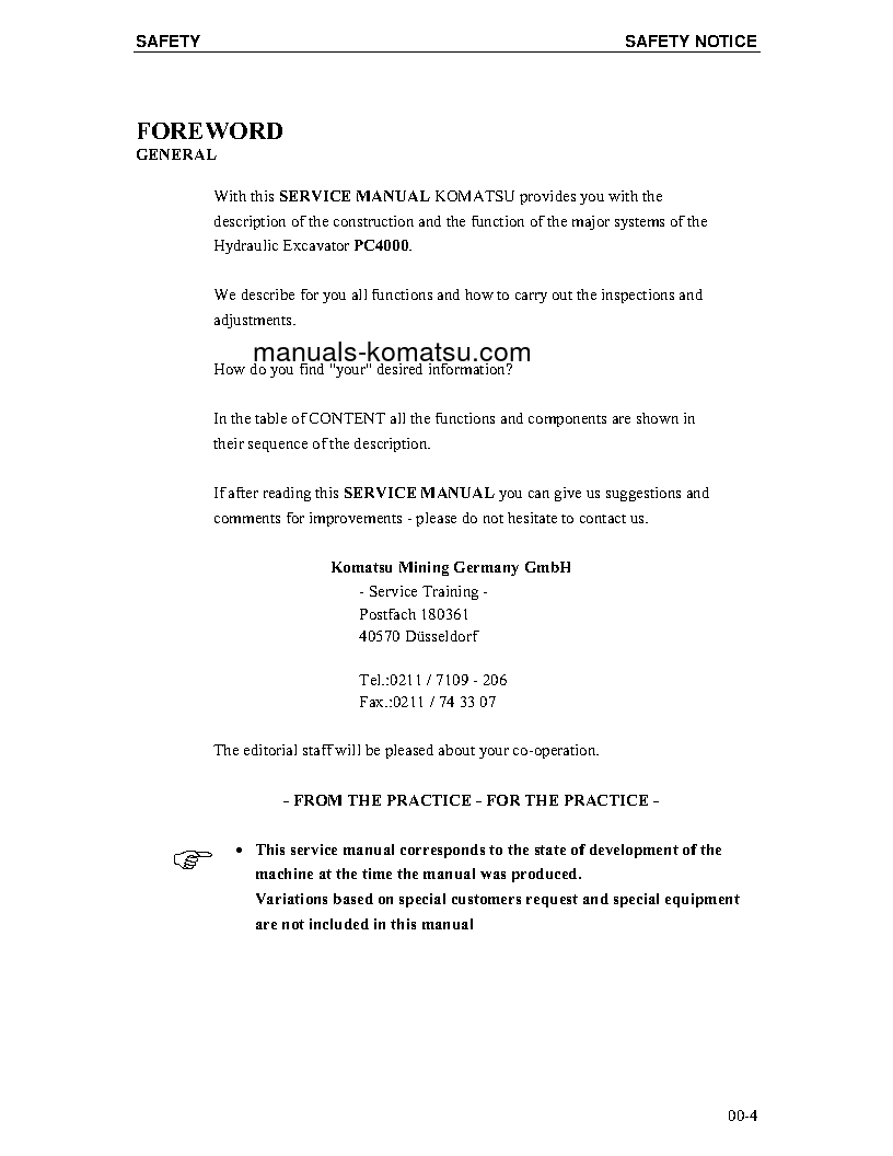 Protected: PC4000-6(DEU) S/N 08152 Shop (repair) manual (English)