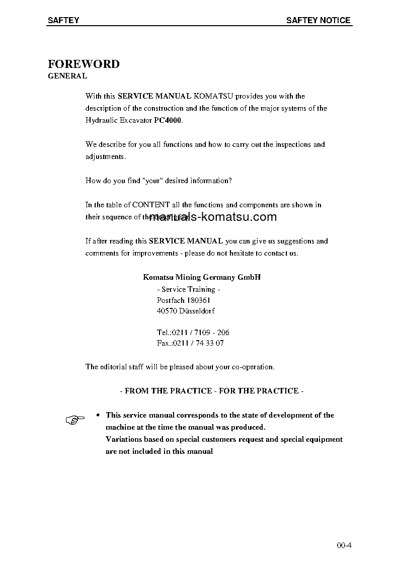 Protected: PC4000-6(DEU) S/N 08170 Shop (repair) manual (English)