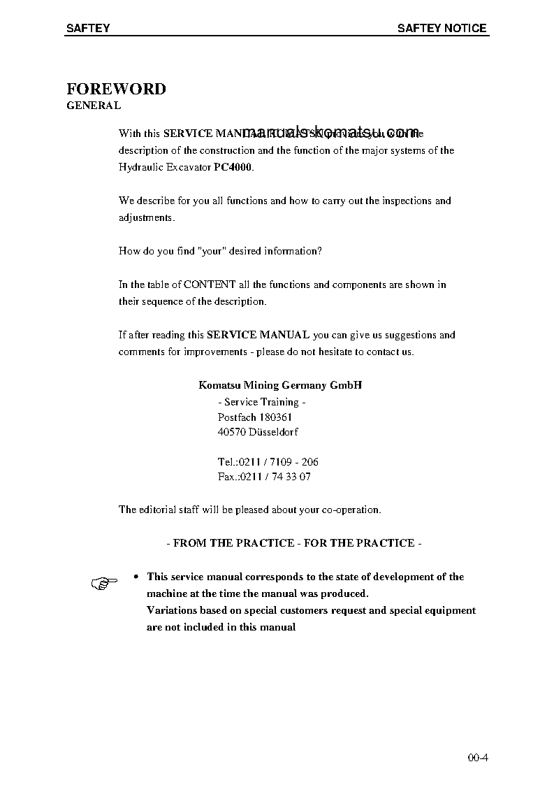 Protected: PC4000-6(DEU) S/N 08172 Shop (repair) manual (English)