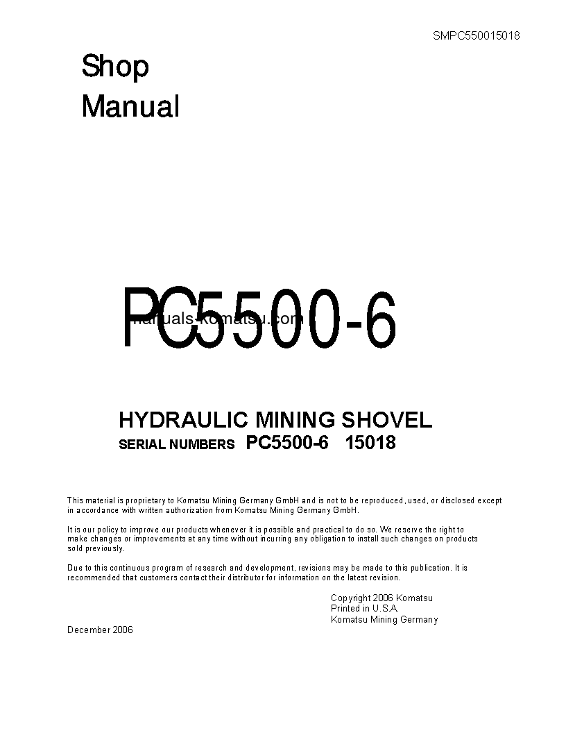 PC5500-6(DEU) S/N 15018 Shop (repair) manual (English)