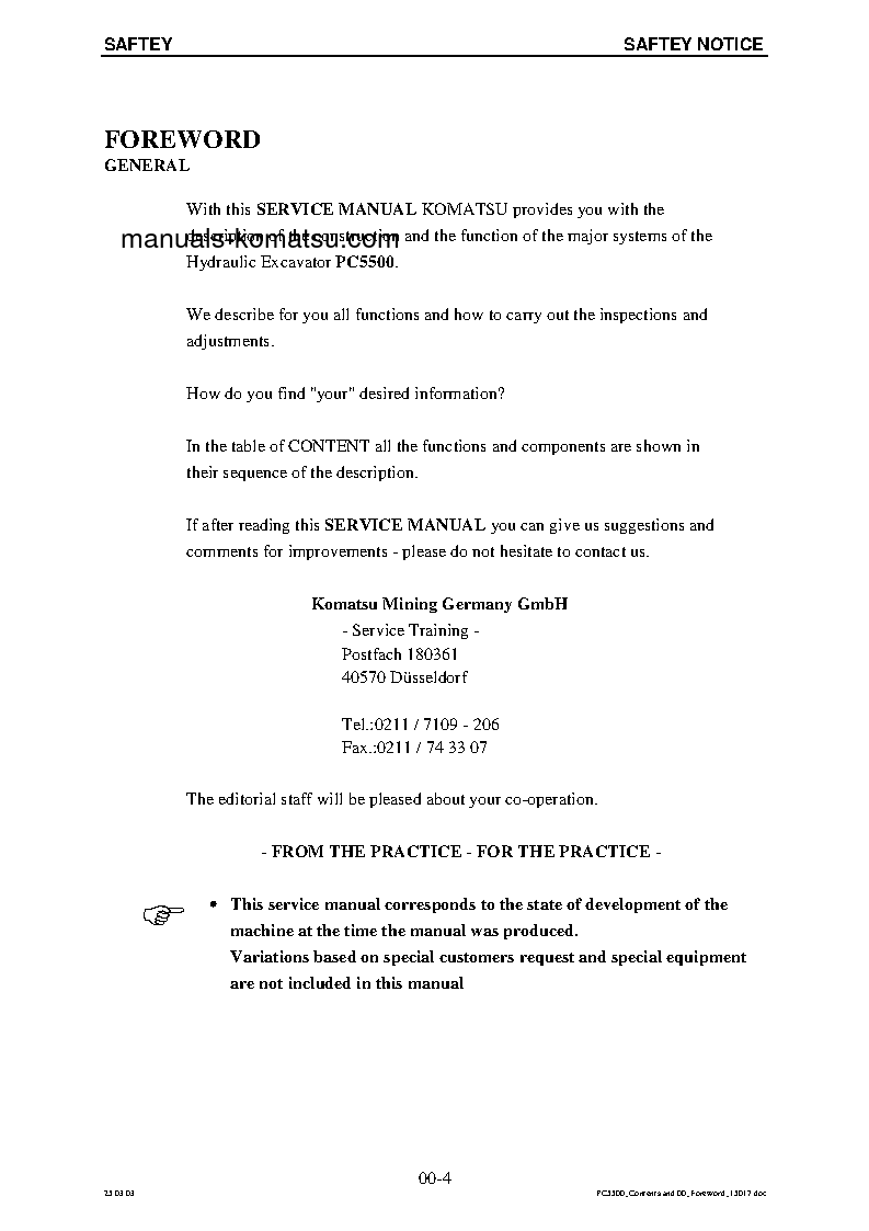 Protected: PC5500-6(DEU) S/N 15018 Shop (repair) manual (English)