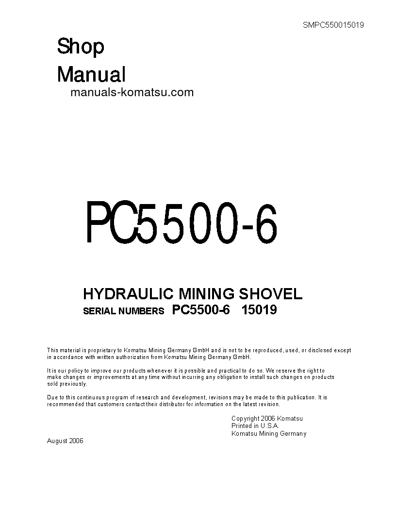 PC5500-6(DEU) S/N 15019 Shop (repair) manual (English)