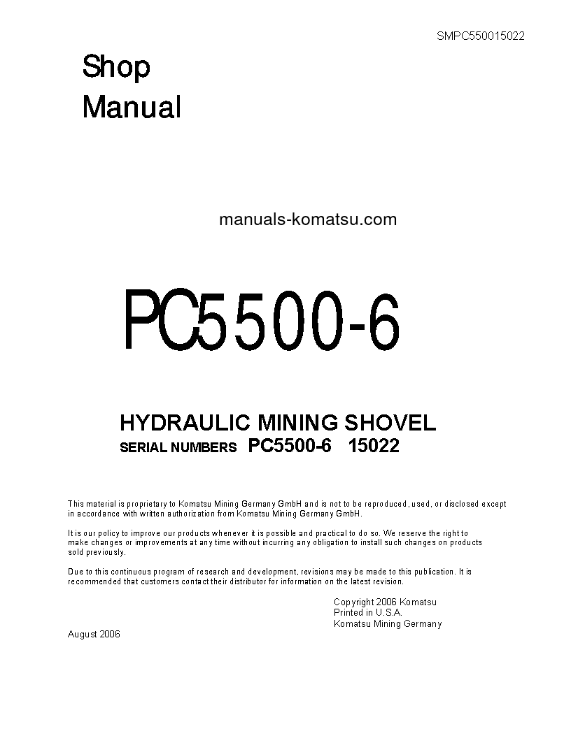 PC5500-6(DEU) S/N 15022 Shop (repair) manual (English)