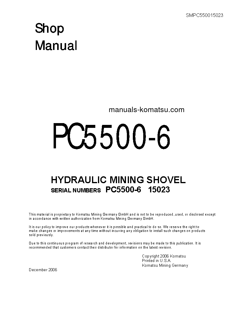PC5500-6(DEU) S/N 15023 Shop (repair) manual (English)