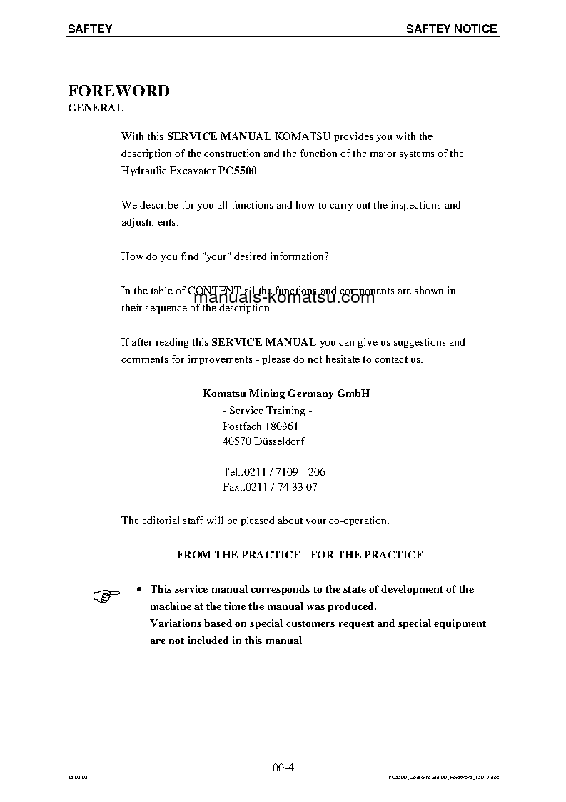 Protected: PC5500-6(DEU) S/N 15023 Shop (repair) manual (English)