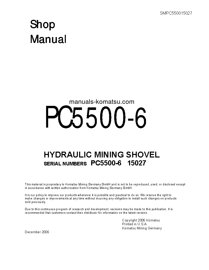 PC5500-6(DEU) S/N 15027 Shop (repair) manual (English)