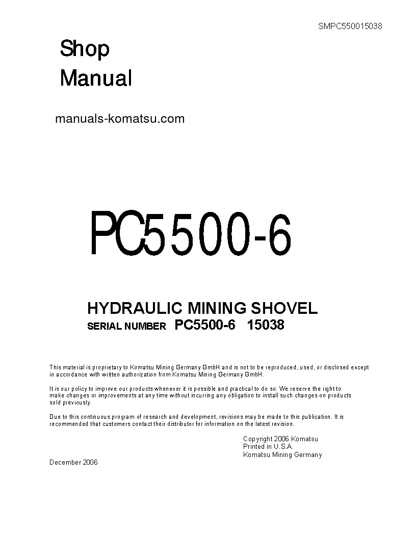 PC5500-6(DEU) S/N 15038 Shop (repair) manual (English)