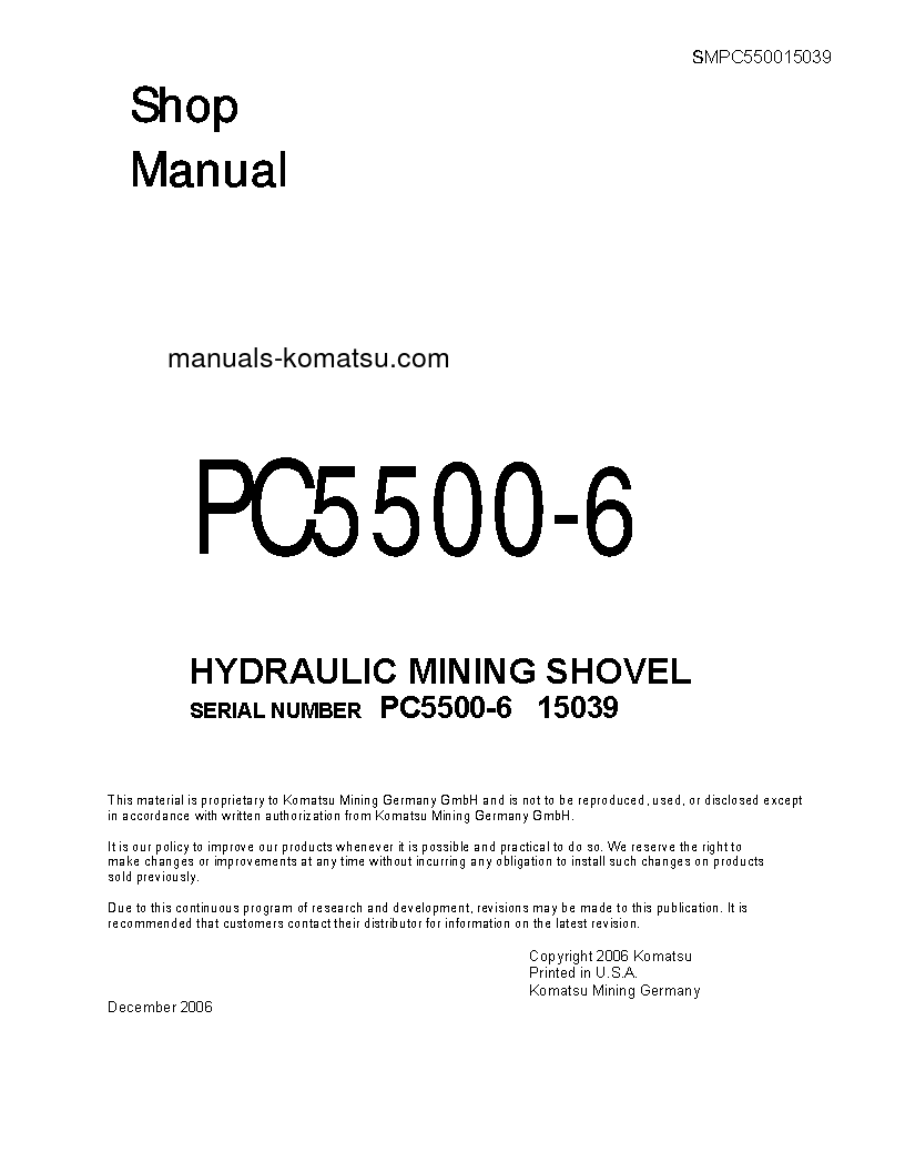 PC5500-6(DEU) S/N 15039 Shop (repair) manual (English)