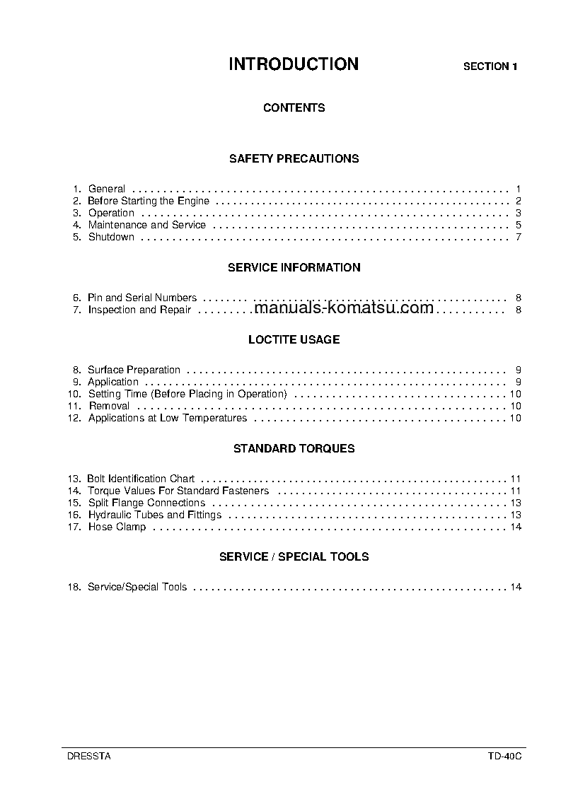 Protected: TD-40C S/N 1501-UP Shop (repair) manual (English)
