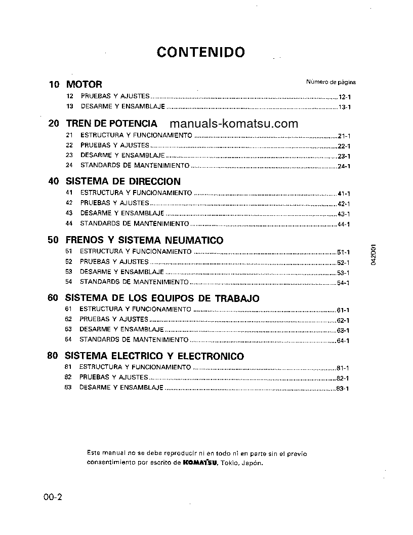 Protected: WD420-1(JPN) S/N 10101-UP Shop (repair) manual (Spanish)