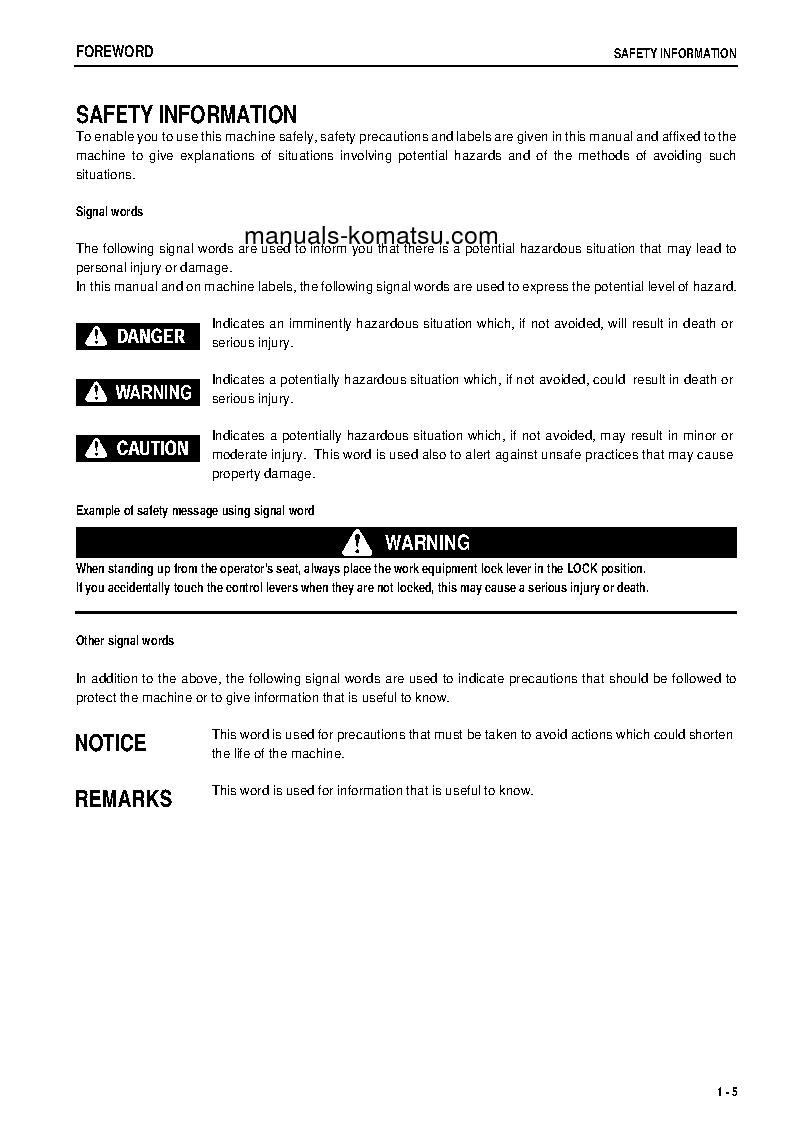 Protected: WA250L-5(JPN) S/N 70025-UP Operation manual (English)