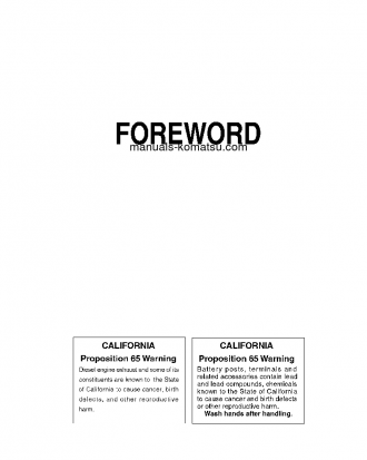 PC400LC-7(JPN)-E0, WORK EQUIPMENT GREASE 100H S/N 60001-UP Operation manual (English)