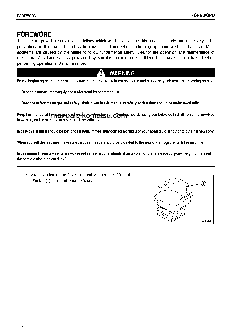 Protected: WA320-5(JPN) S/N 60676-61337 Operation manual (English)