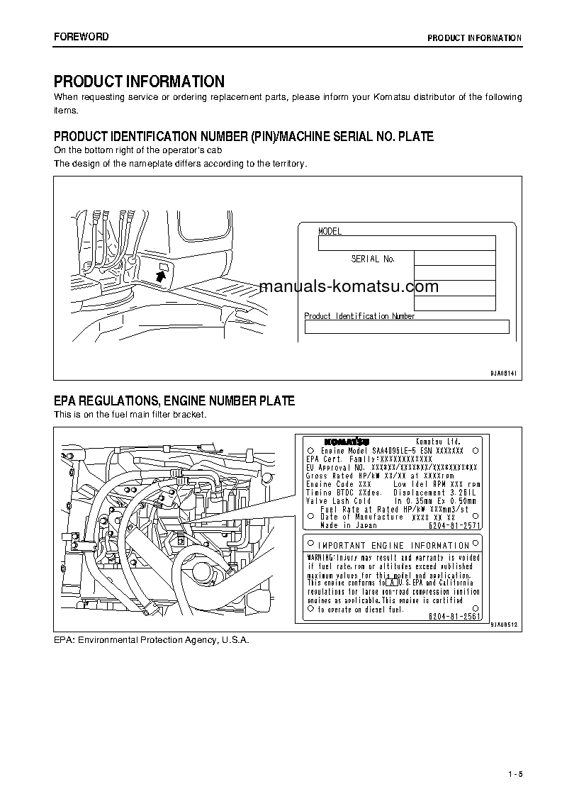Protected: PC138USLC-8(JPN) S/N 20001-25104 Operation manual (English)
