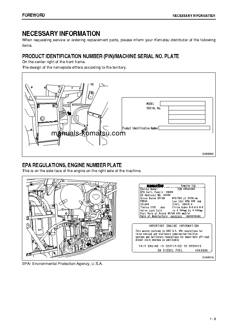 Protected: WA200-6(JPN)-FOR N. AMERICA S/N 70001-71005 Operation manual (English)