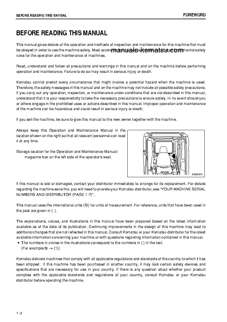 Protected: PC1250-8(JPN)-R S/N 35017-35160 Operation manual (English)