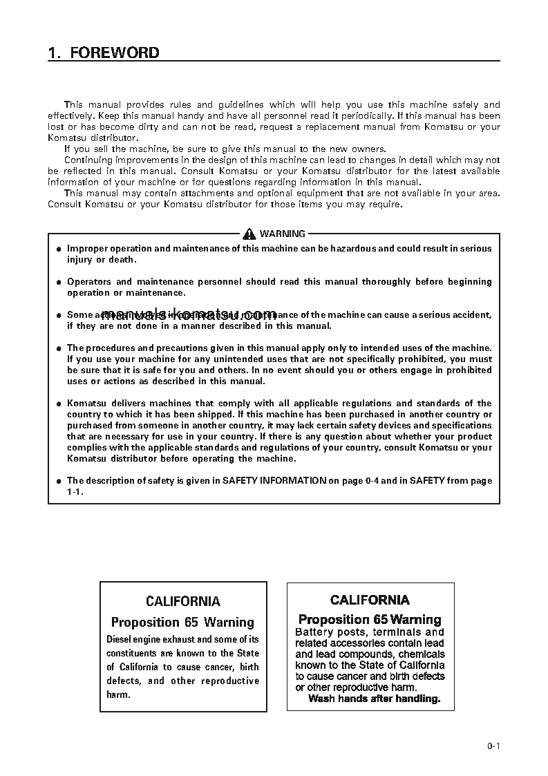 Protected: WA800-3(JPN) S/N 50091-50124 Operation manual (English)