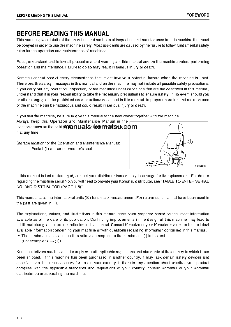 Protected: WA800-3(JPN)-E0 S/N 70019-70027 Operation manual (English)