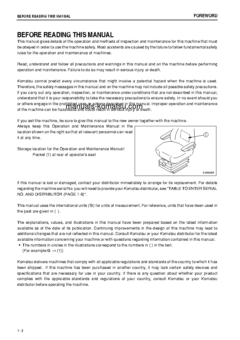 Protected: WA150-6(JPN)-FOR N. AMERICA S/N 80001-80050 Operation manual (English)