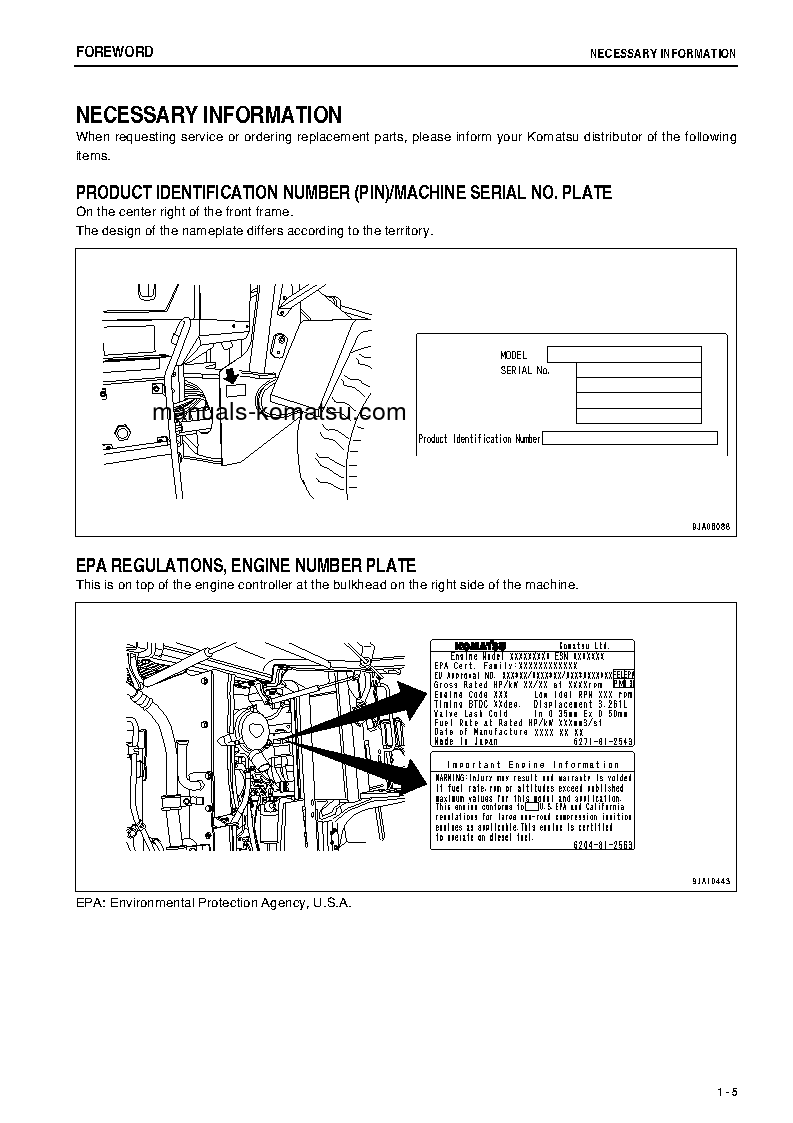 Protected: WA150-6(JPN)-FOR N. AMERICA S/N 80001-80050 Operation manual (English)