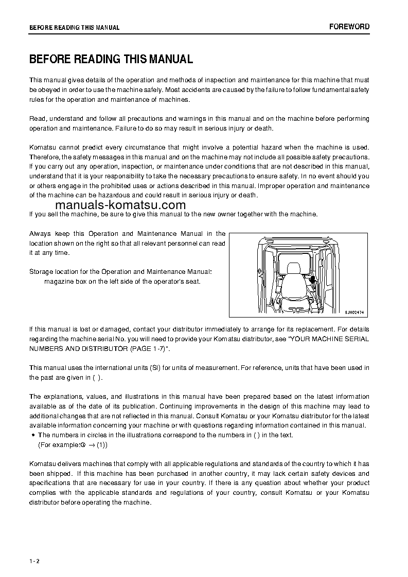 Protected: PC1250-8(JPN)-R S/N 35161-35213 Operation manual (English)