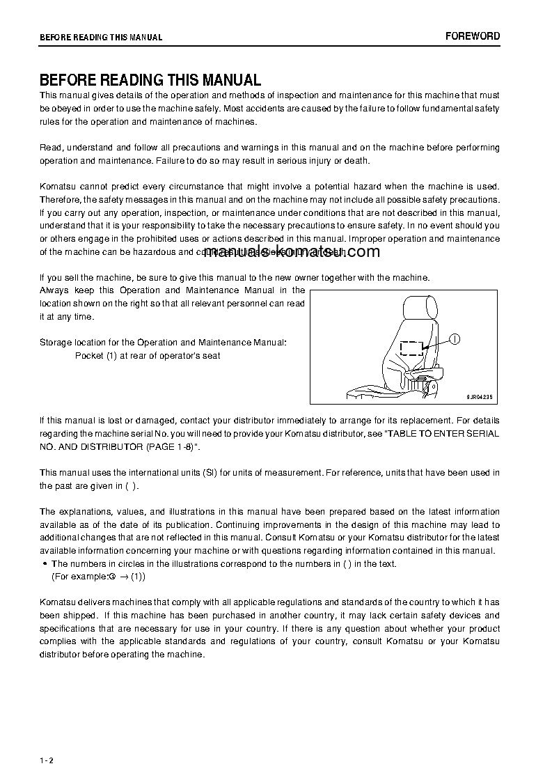 Protected: WA800-3(JPN)-E0 S/N 70028-70039 Operation manual (English)