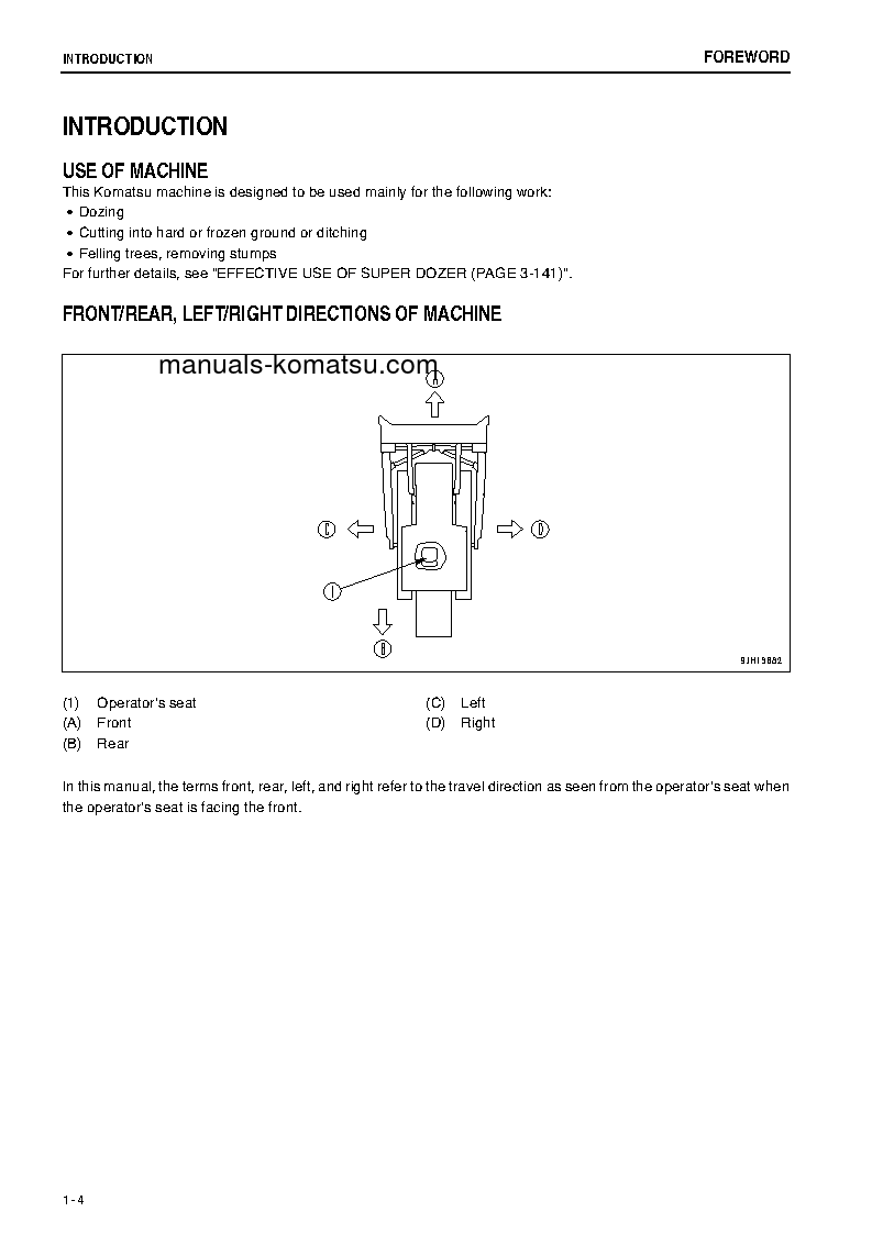 Protected: D475ASD-5(JPN)-E0, SUPER DOZER S/N 30126-30133 Operation manual (English)